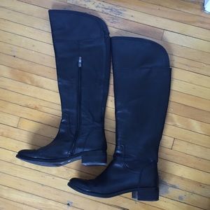 Black knee high leather boots - size 9.5